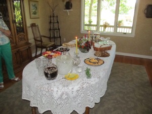 The gorgeous table, prepared by Carolyn and Suzie.